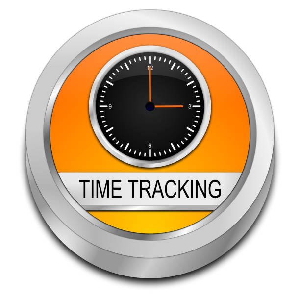 Time Tracking Button - 3D illustration stock photo