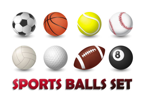 sportbälle set - sport ball sphere competition stock-grafiken, -clipart, -cartoons und -symbole