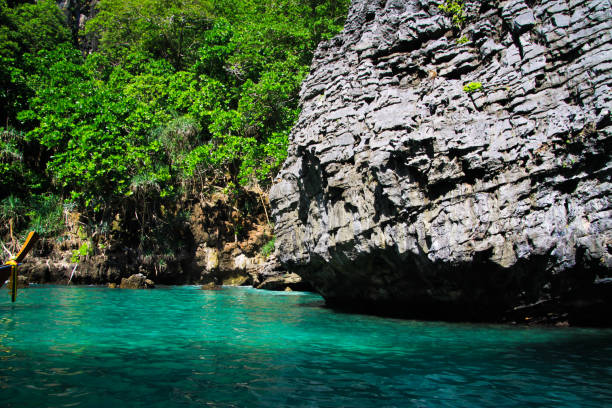 istock Boat trip into bay with impressive cliff and turquoise water around tropical island Ko Phi Phi 1166614144