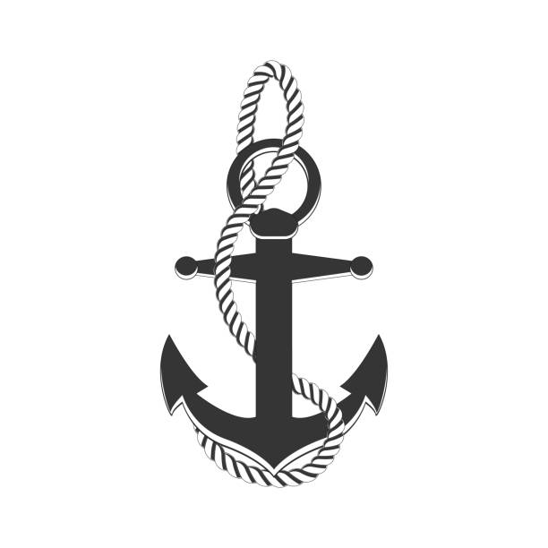 ilustrações de stock, clip art, desenhos animados e ícones de anchor - nautical vessel pattern rope tattoo