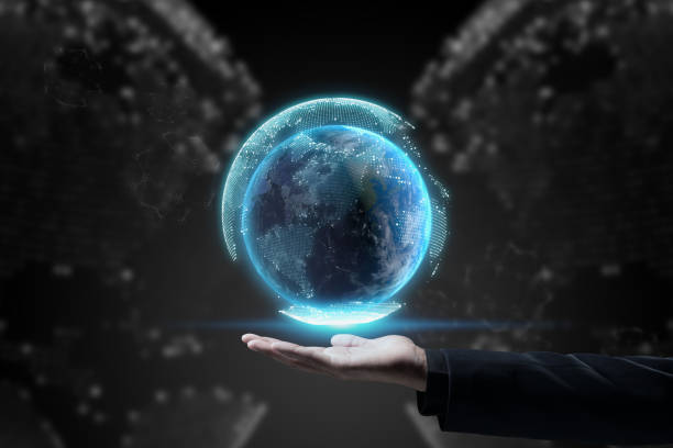 istock Global connection concept with digital planet in hands, network connection, international meaning, Networking technologies and social interaction. 1166619006