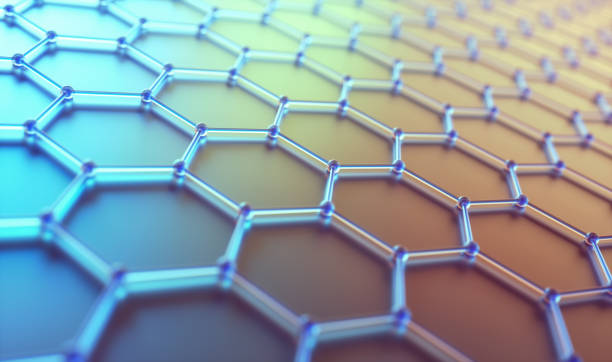 tecnología de ciencia de conexión atómica hexagonal abstracta - lead sheet fotografías e imágenes de stock