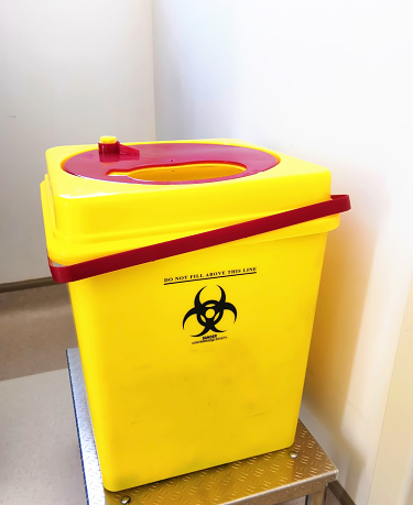Plastic Yellow Biohazardous Sharp Container