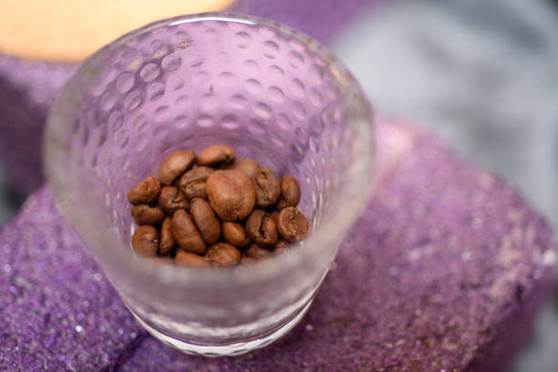 Coffee bean in shot glass