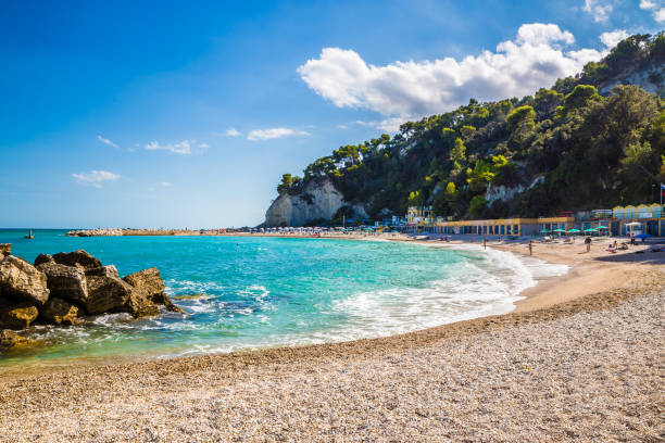 Urbani Beach - Sirolo, Ancona, Italy, Europe stock photo