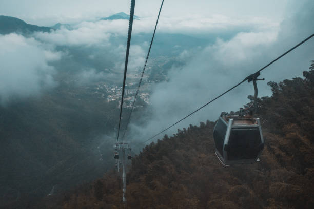 istock Cable cars on Mingyue Mountain, Jiangxi, China 1166632532