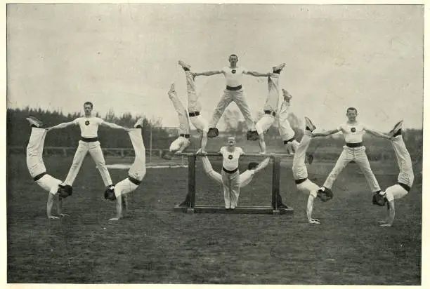 Photo of Victorian british army, Gymnastic team, Aldershot, 19th Century