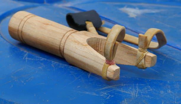 istock Wood slingshot with rubber and leather patterns 1166636801