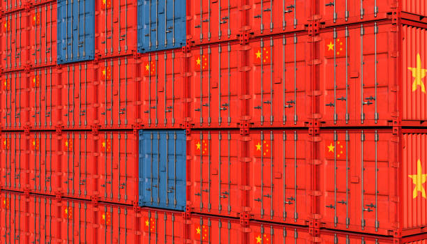 istock stack of containers with the flag of China 1166637775