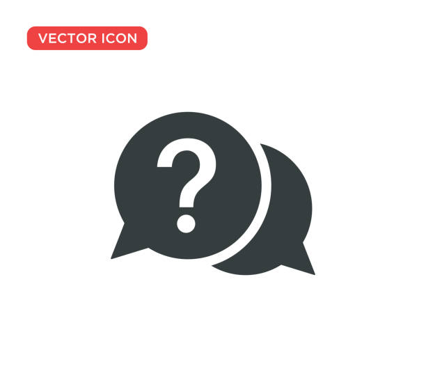 ilustrações de stock, clip art, desenhos animados e ícones de question mark sign icon vector illustration design - asking