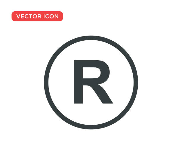 ilustrações de stock, clip art, desenhos animados e ícones de registered trademark icon vector illustration design - symbol sign vector letter r