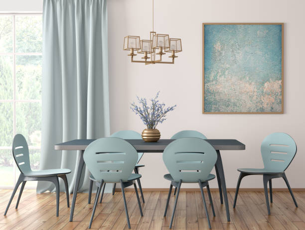 istock Interior of modern dining room 3d rendering 1166641819