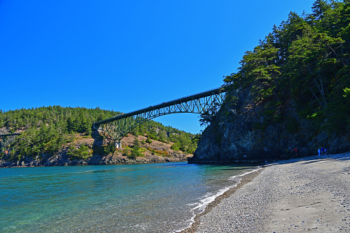 Part of a state park near the mouth of the Salish Sea