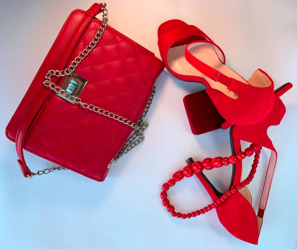 istock A set of red women's accessories. 1166645524