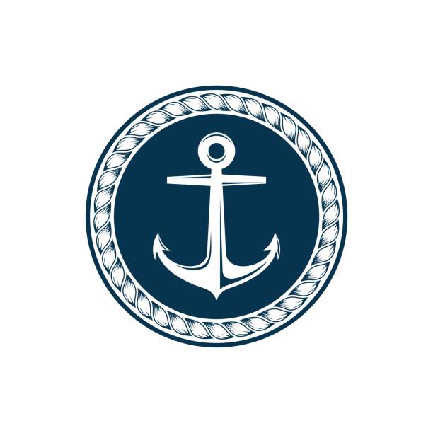 ilustrações de stock, clip art, desenhos animados e ícones de anchor logo template illustration design. vector eps 10. - naval ship