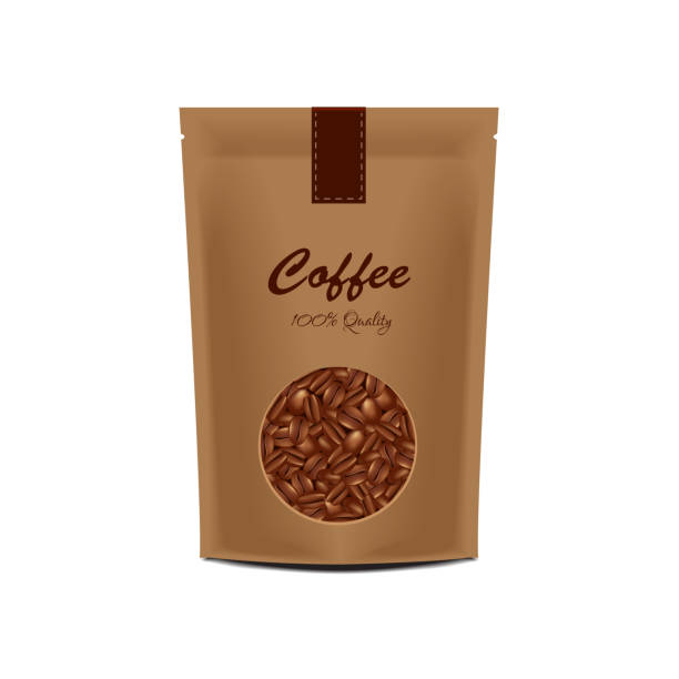 istock Blank Paper Pack Pouch Sachet Bag Packaging with Zipper. For Food or Cosmetic. Vector Isolated Mock up template [Converted] 1166647609