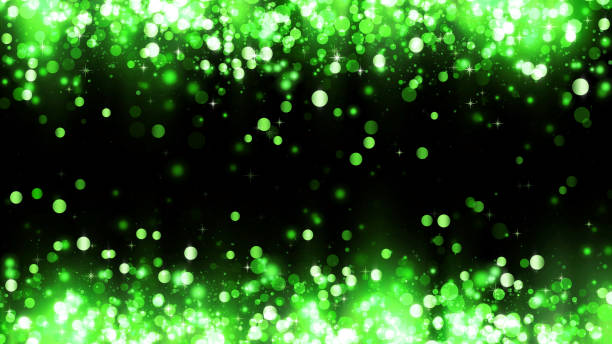 istock Background with green glitter particles. Frame of sparkling green magic particles. Beautiful background template for bright design 1166657014