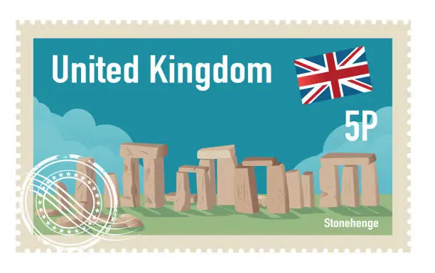 Vector illustration of Stonehenge Stamp