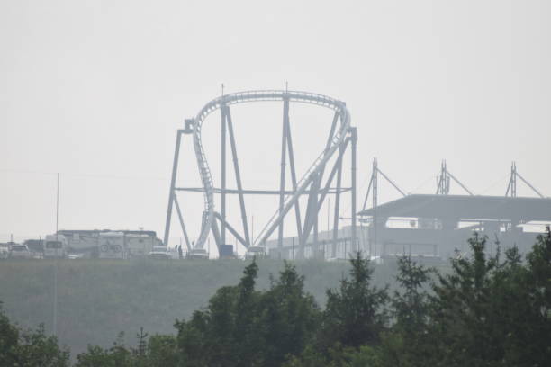 rollercoaster in fog 2019 nürburgring stock pictures, royalty-free photos & images