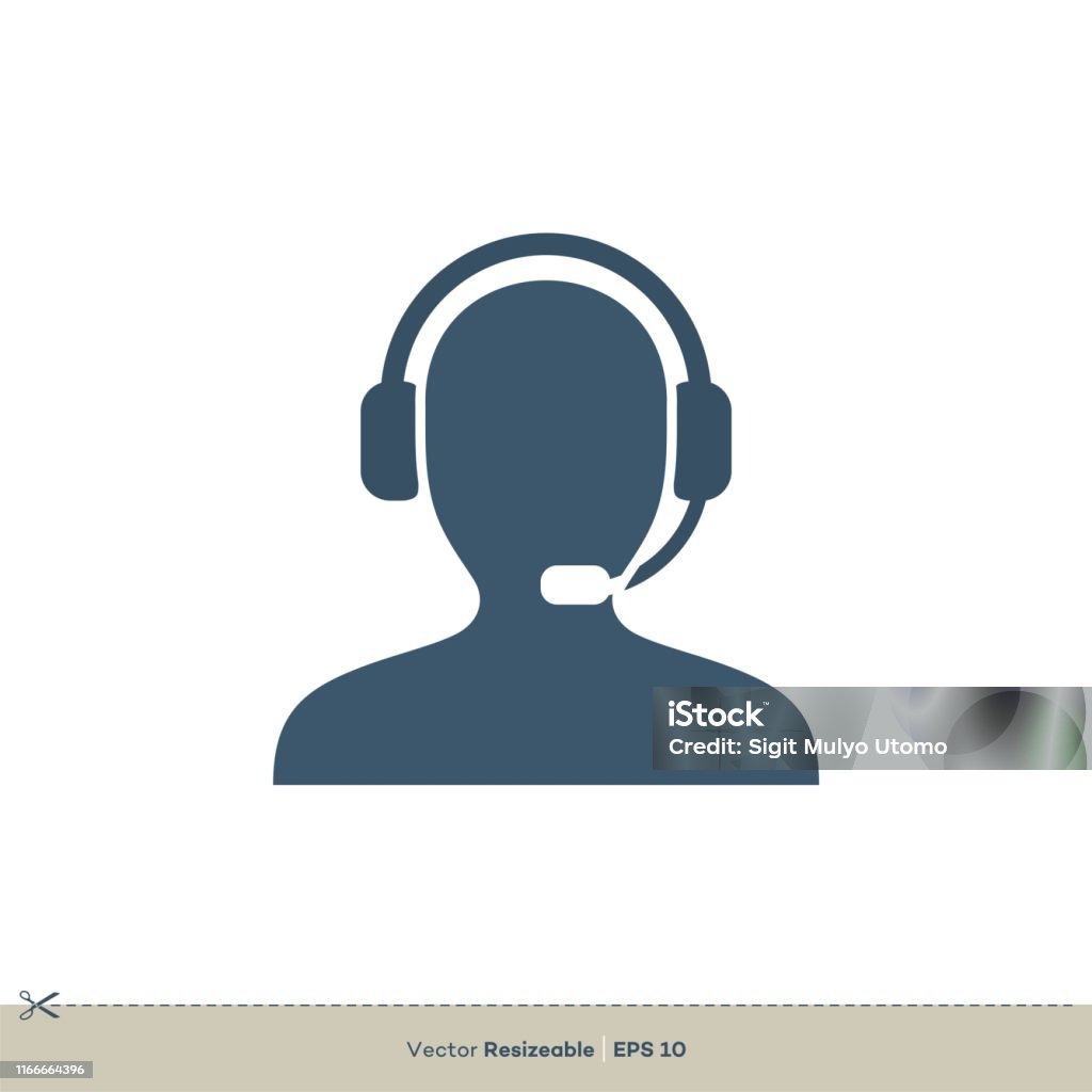 Call Center Person Icon Vector Logo Template Illustration Design Vector