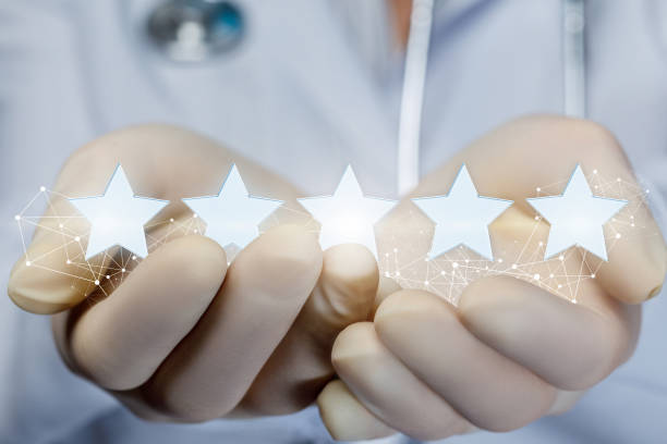 istock A medical worker shows the ranking . 1166664433