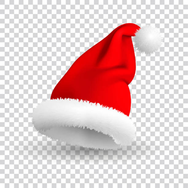 istock Santa Claus hat isolated on transparent background. Realistic Vector. 3d Illustration. 1166668555
