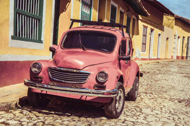 istock Old Red Car In Trinidad, Cuba 1166668989