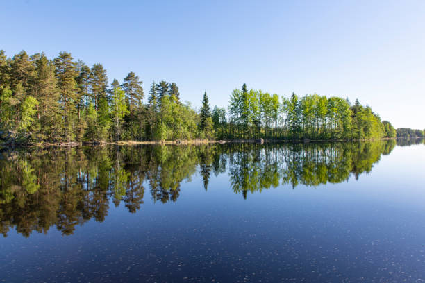 Europe leading tourism destinations - Lakeland, Savonlinna, Finland, Northern Europe Finnish Lakeland and Linnansaari national park is one of the most popular tourism destinations in Northern Europe lappeenranta stock pictures, royalty-free photos & images