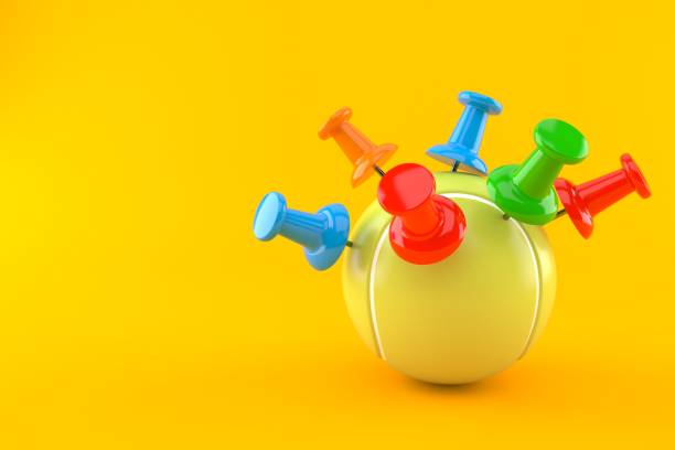 istock Tennis ball with thumbtacks 1166678061
