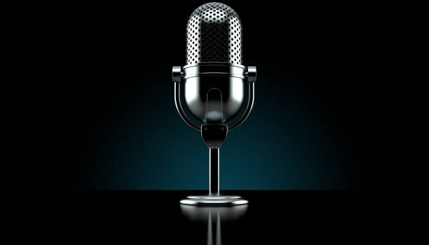 Radio microphone stock photo