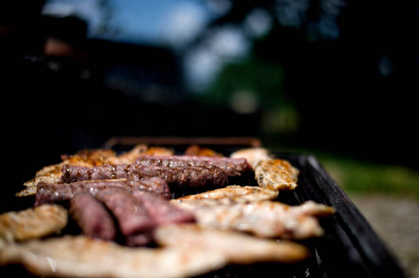 istock Grilling food on barbecue grill 1166682899