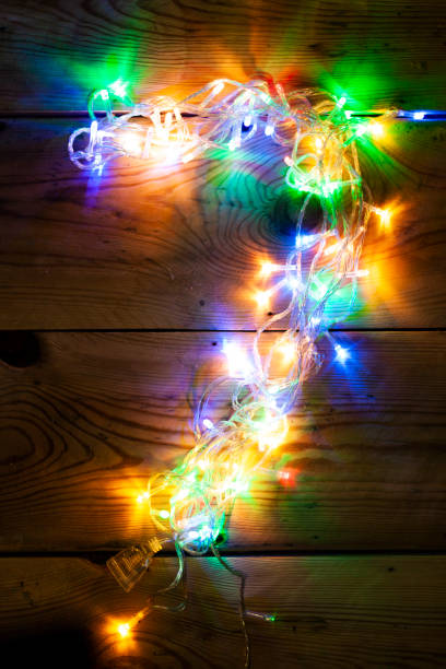 istock Number 7 made with the Christmas garland lights 1166684029