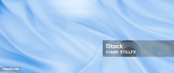 Blauwe Zijdeachtige Stof Textuur Stockfoto en meer beelden van Blauw - Blauw, Zijde, Achtergrond - Thema