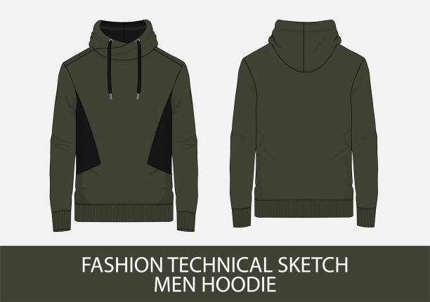 istock Fashion technical sketch men hoodie 1166687477
