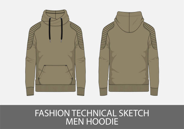 istock Fashion technical sketch men hoodie 1166687538