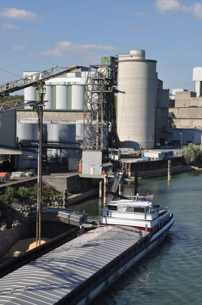 istock Industry buildings and ship 1166689925