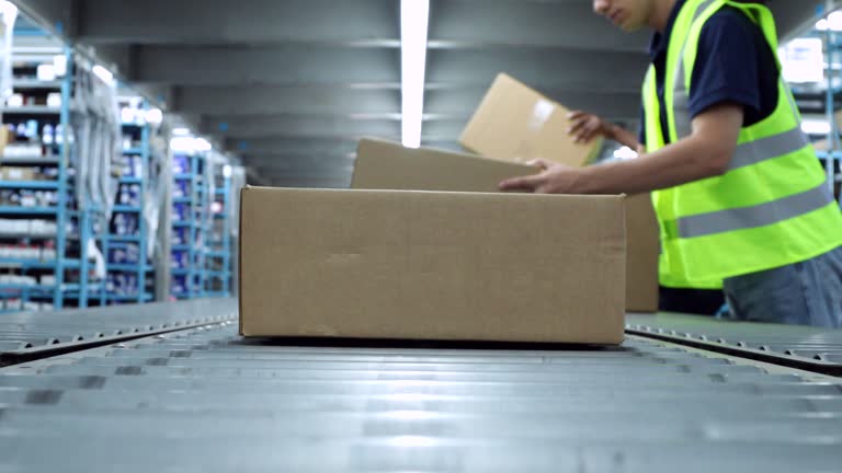 Conveyor Belt with Boxes