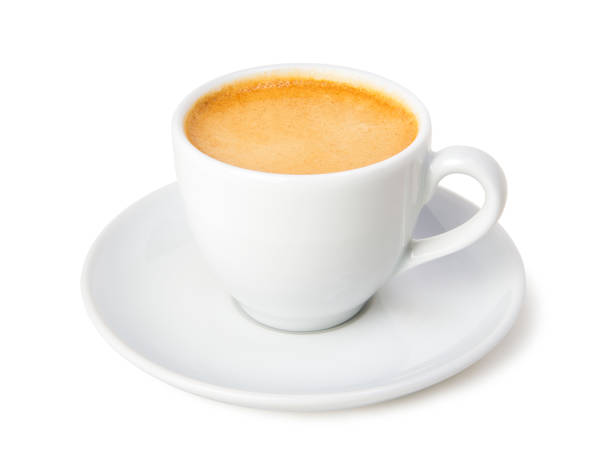 istock Cup of espresso coffee isolated over white 1166693378