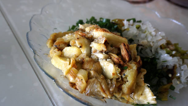 istock roasted eggplant salad, platter of roasted eggplants, 1166694463