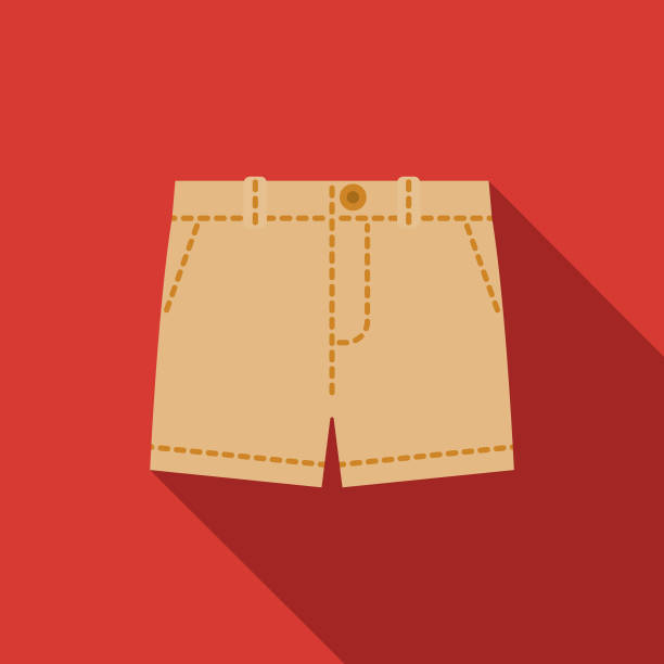 шорты одежда и аксессуары икона - хаки stock illustrations