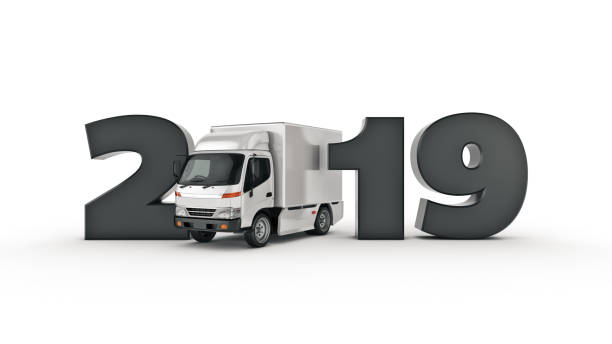 istock delivery truck concept 2019 New Year sign. 3d rendering 1166709799