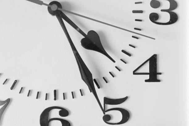 istock Black and white tone, Close up image of Clock face 1166714945