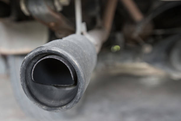 istock Old exhaust truck on a blurred background 1166720836
