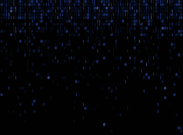binary codes rain falling binary codes background binary code data coding digital display stock illustrations
