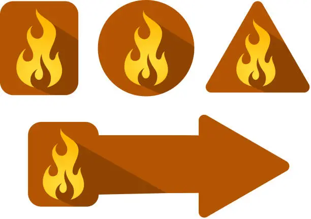 Vector illustration of fire signs