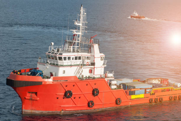 istock supply taker boat around offshore rig 1166725441