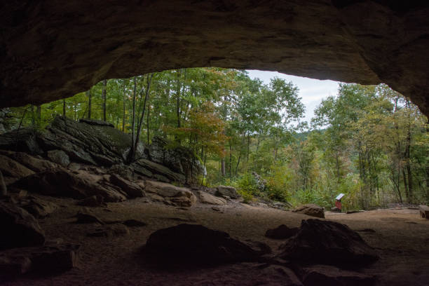 istock Petit Jean State Park - Rock House Cave Wide View from Inside Cave 1166726343