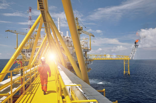 istock Oil and gas platform or Construction platform offshore rig. 1166726397
