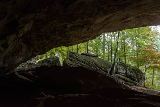 istock Petit Jean State Park - Rock House Cave View to the Left from Inside Cave 1166727715