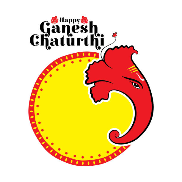 ganesh chaturthi festival des indischen banner-design - sculpture art abstract white stock-grafiken, -clipart, -cartoons und -symbole